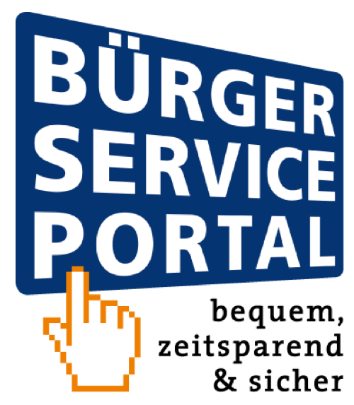 Logo des Bürgerserviceportals mit hinterlegtem Link